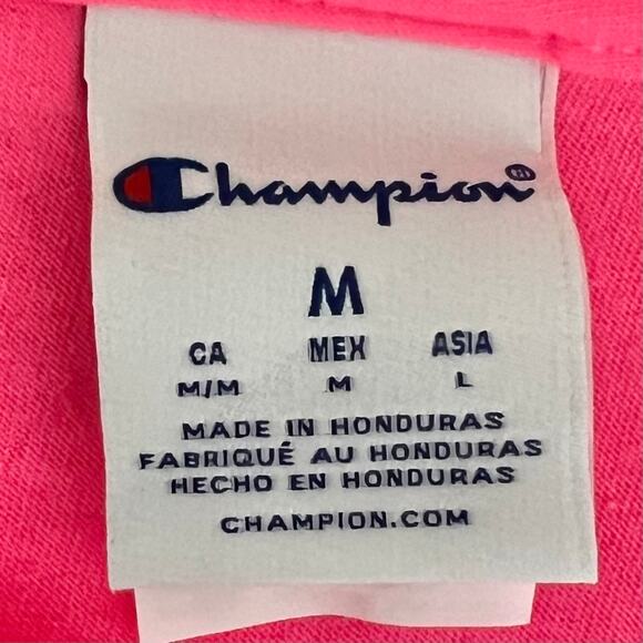 Champion Womens Size M Joyful Pink Classic Oversized Crewneck Logo Tee T-Shirt - Picture 10 of 12